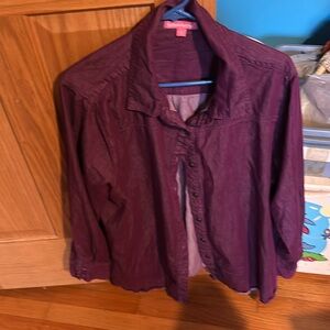 Woman Within Purple Button Down Shirt Size 1X